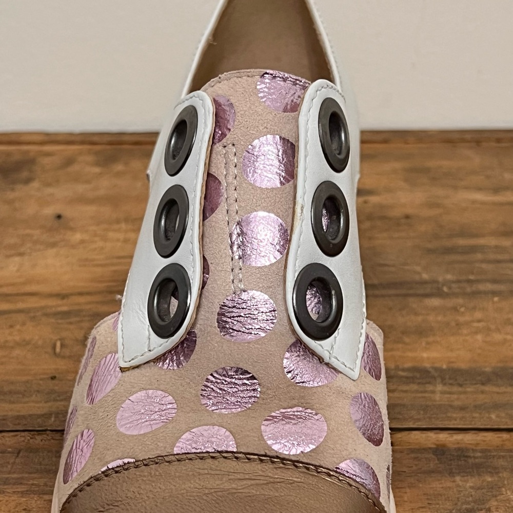 Unity in Diversity Valley White Pink Polka Dot Oxford Shoes Artsy - Picture 4 of 12